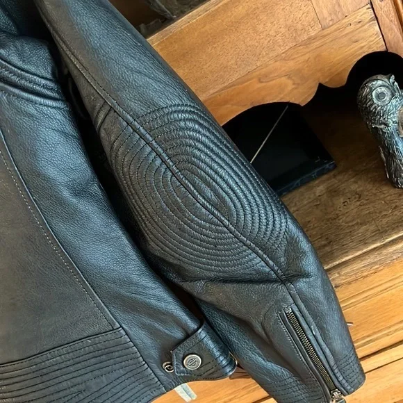 🏍💥Women’s Genuine Harley-Davidson Bezel Collar Black Leather Jacket🏍💥🏍 - Picture 10 of 17
